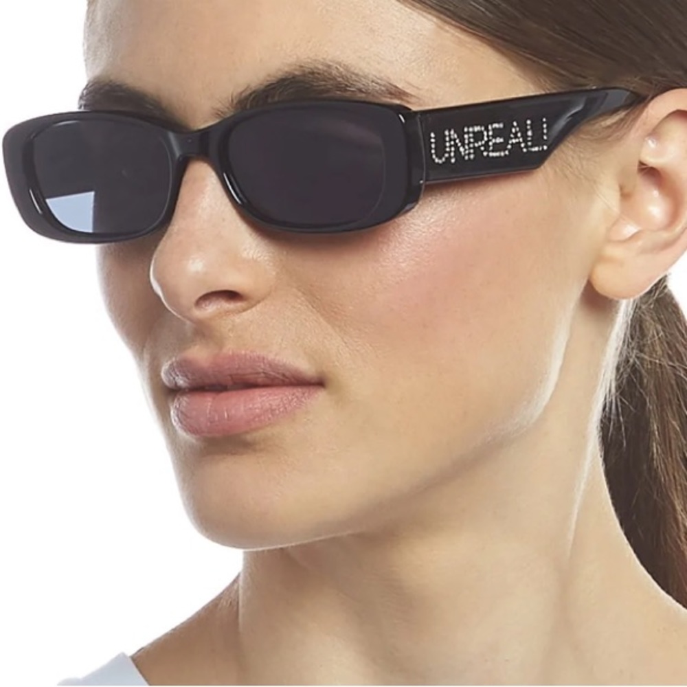 Le Specs Unreal! Sunglasses Black Crystal Detail